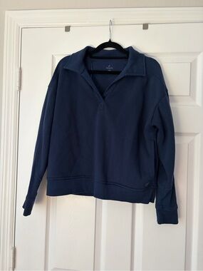 Freely Navy Collared Pullover Turtleneck Sweatshirt